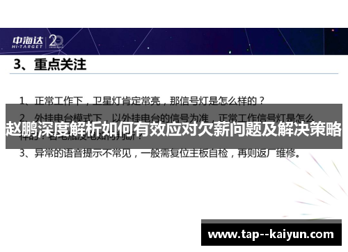 赵鹏深度解析如何有效应对欠薪问题及解决策略